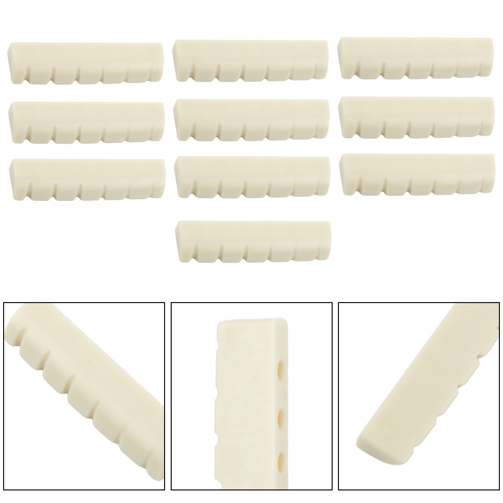 Sillín de tuerca de hueso para guitarra 10 piezas blanco 43x6x8,4 mm accesorios de 6 cuerdas - Imagen 17 de 24