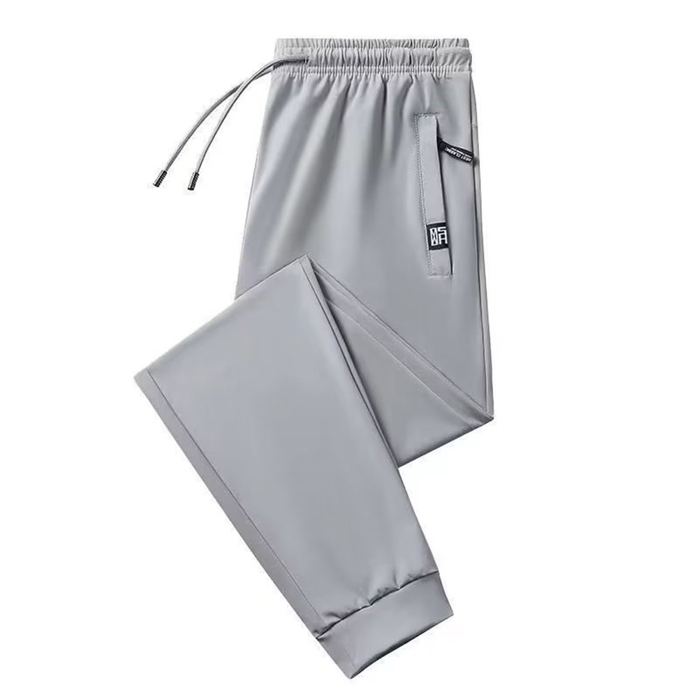 Breathable Summer Ice Silk Men's Fashion Sweatpants Elastic Stretch Trousers - Bild 18 von 21