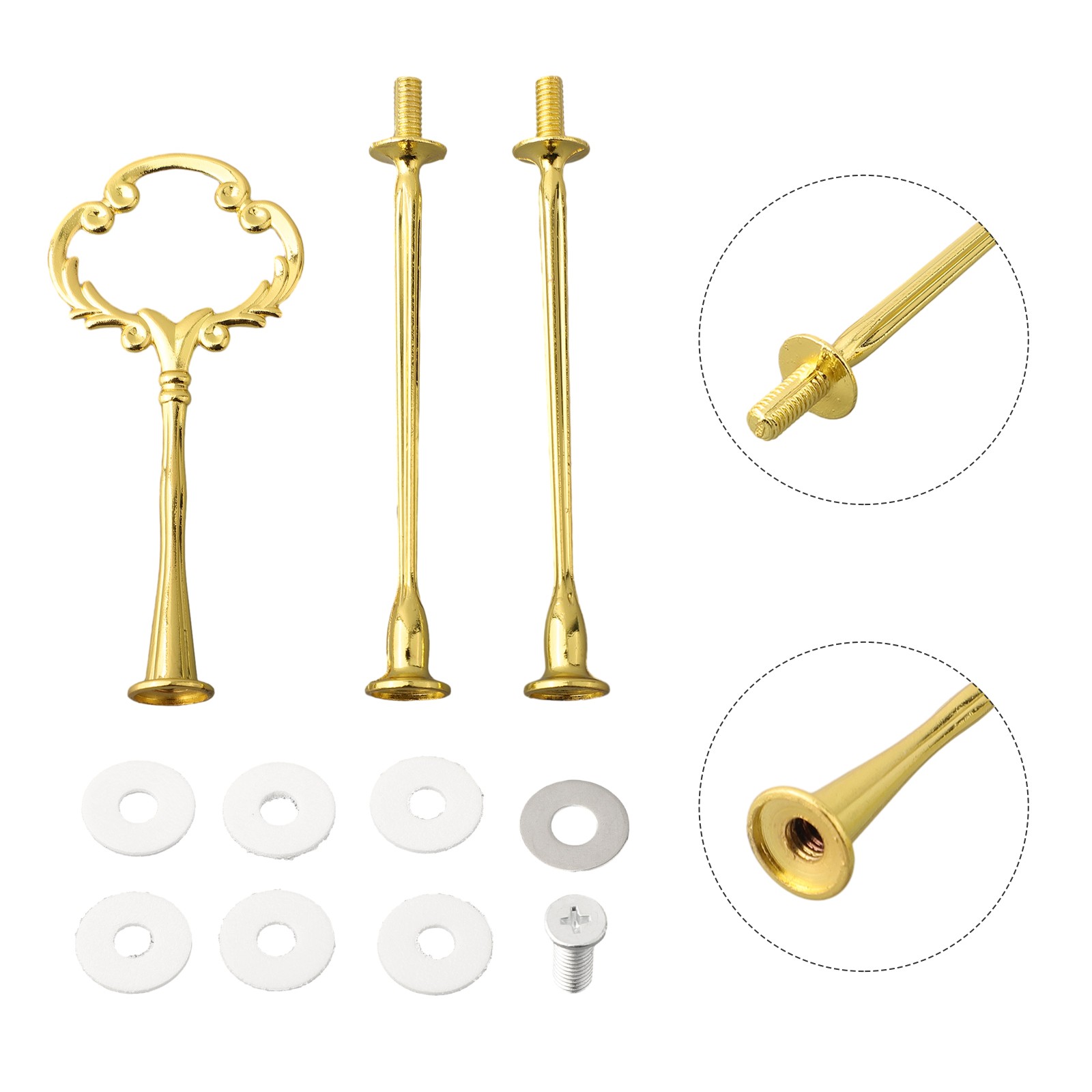 Practical and Functional Cake Plate Stand Cupcake Fittings Silver Golden - Picture 42 of 61