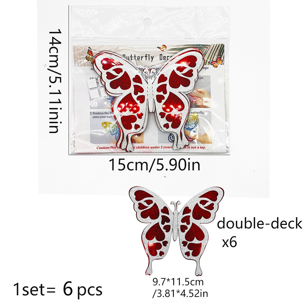 Hochwertige Aufkleber Wandsticker 3D Schmetterling Folie Druck zufällig Winkel - Bild 32 von 32