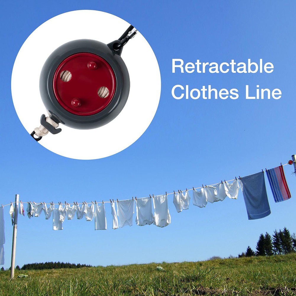 Indoor Outdoor Retractable Feet Heavy Duty Clothesline Complete Accessories - Picture 17 of 21
