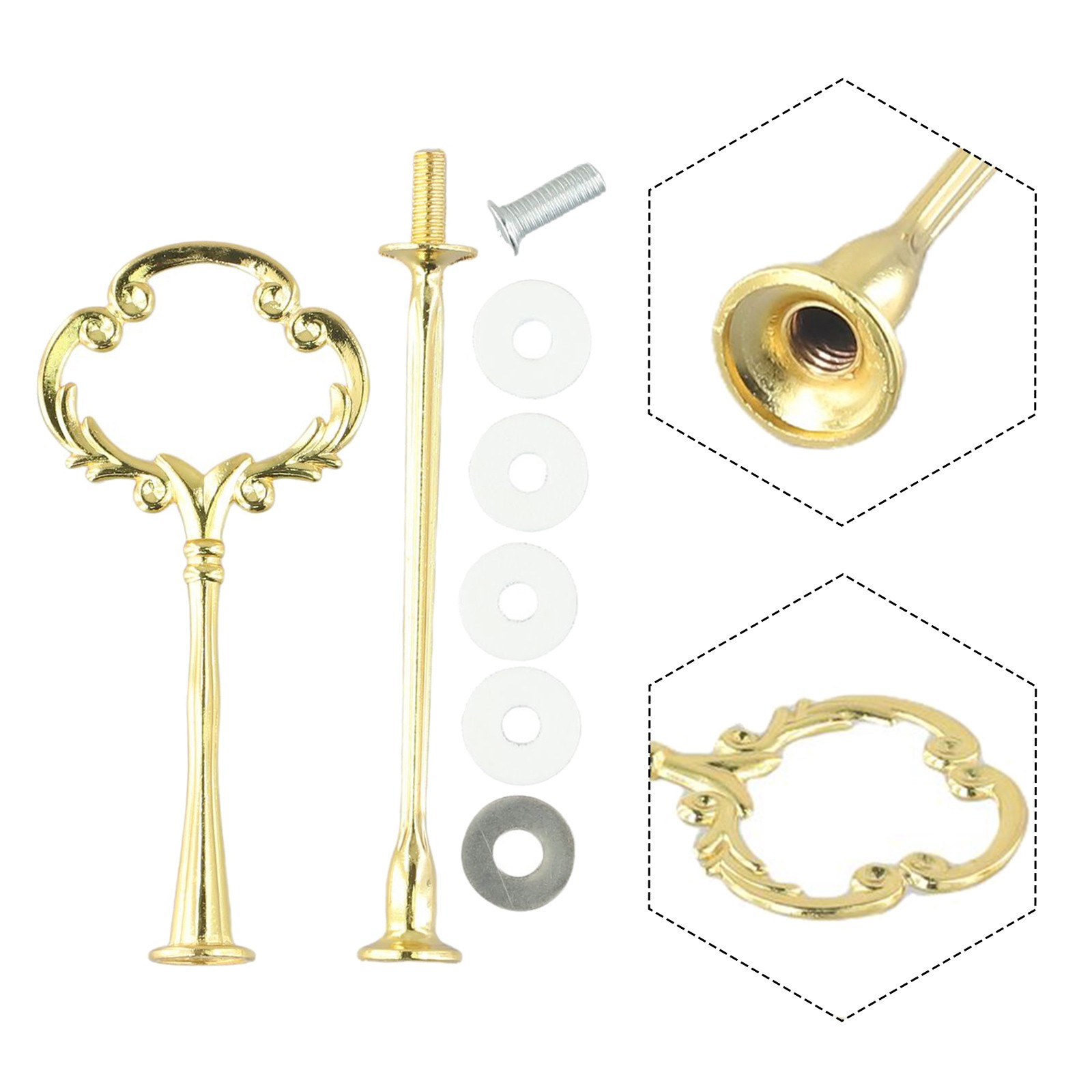 Practical and Functional Cake Plate Stand Cupcake Fittings Silver Golden - Picture 26 of 61