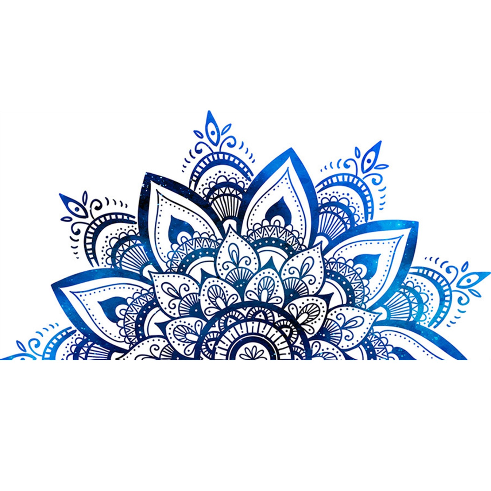 Adesivo murale vinile mandala disegno fiori di loto per arredamento casa e super - Foto 3 di 12