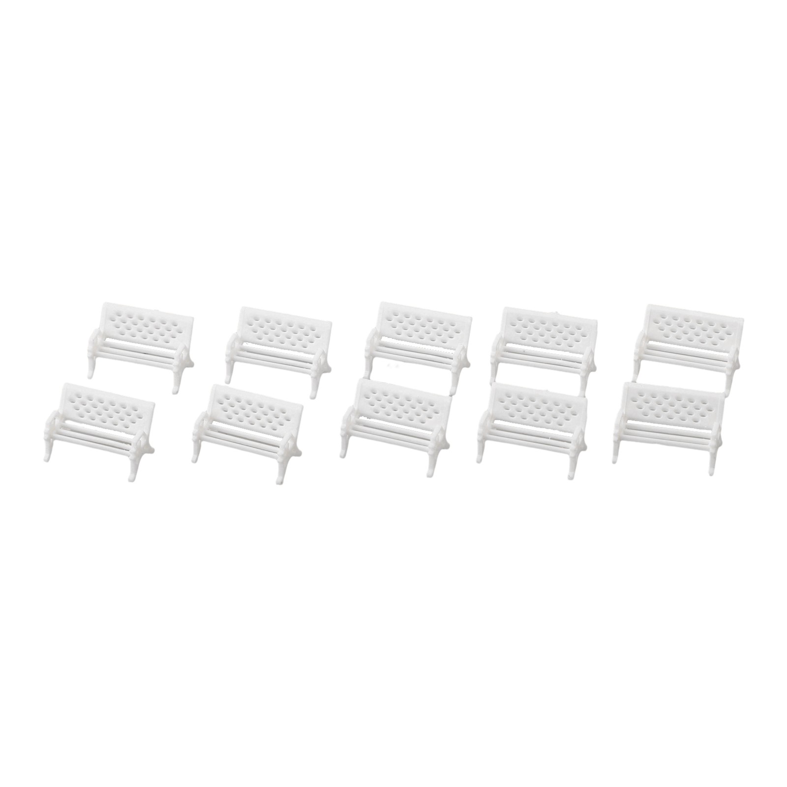 Model Train Landscape Decoration High Quality Park Layout White Benches