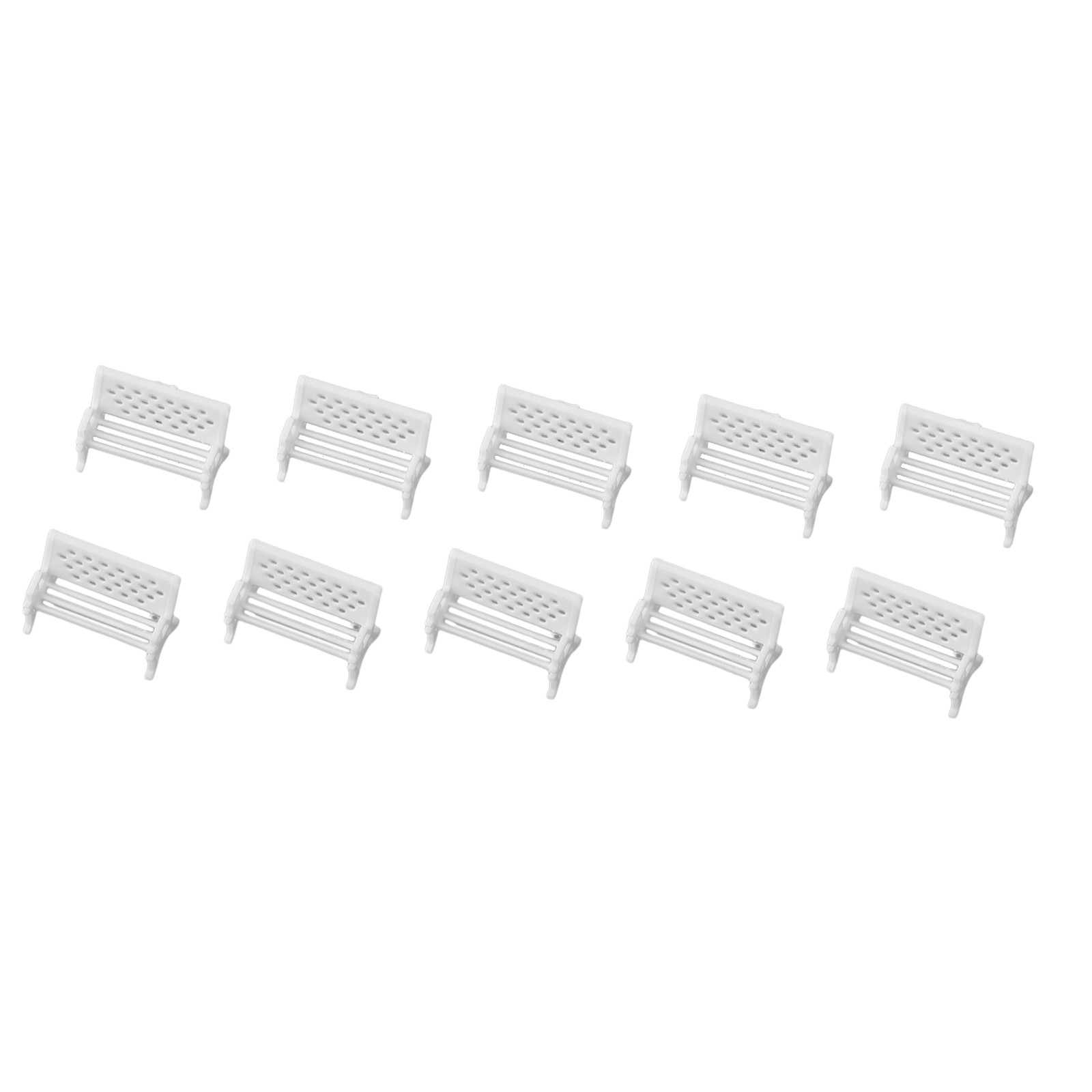 Model Train Landscape Decoration High Quality Park Layout White Benches