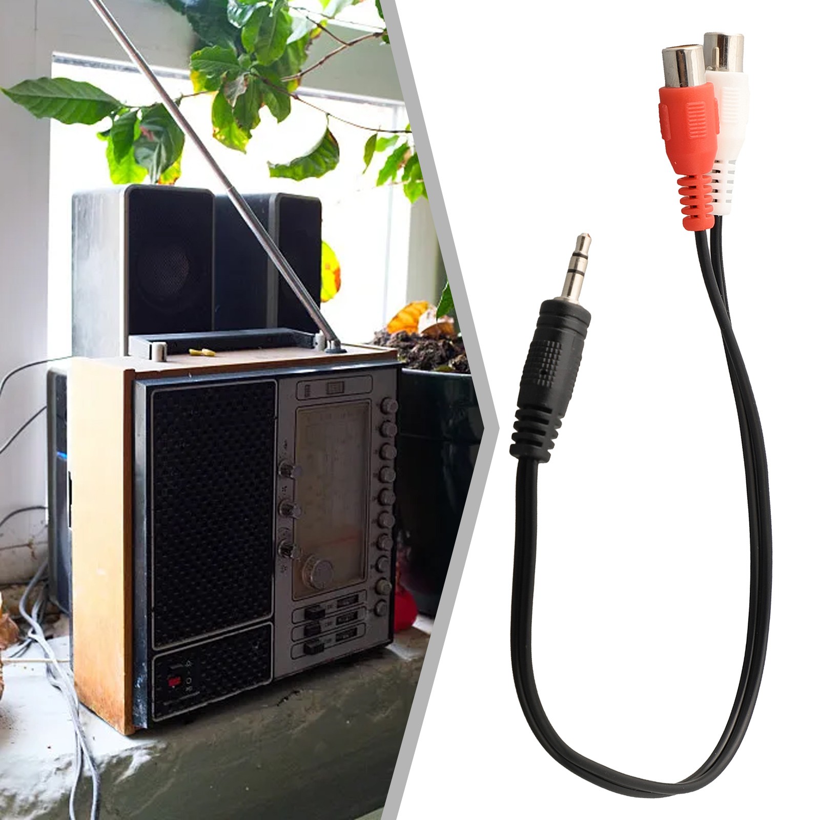 For iPad Audio cable Gold 1/8 Stereo Female For iPhone Jack To 2 Male Practical - Photo 9/12