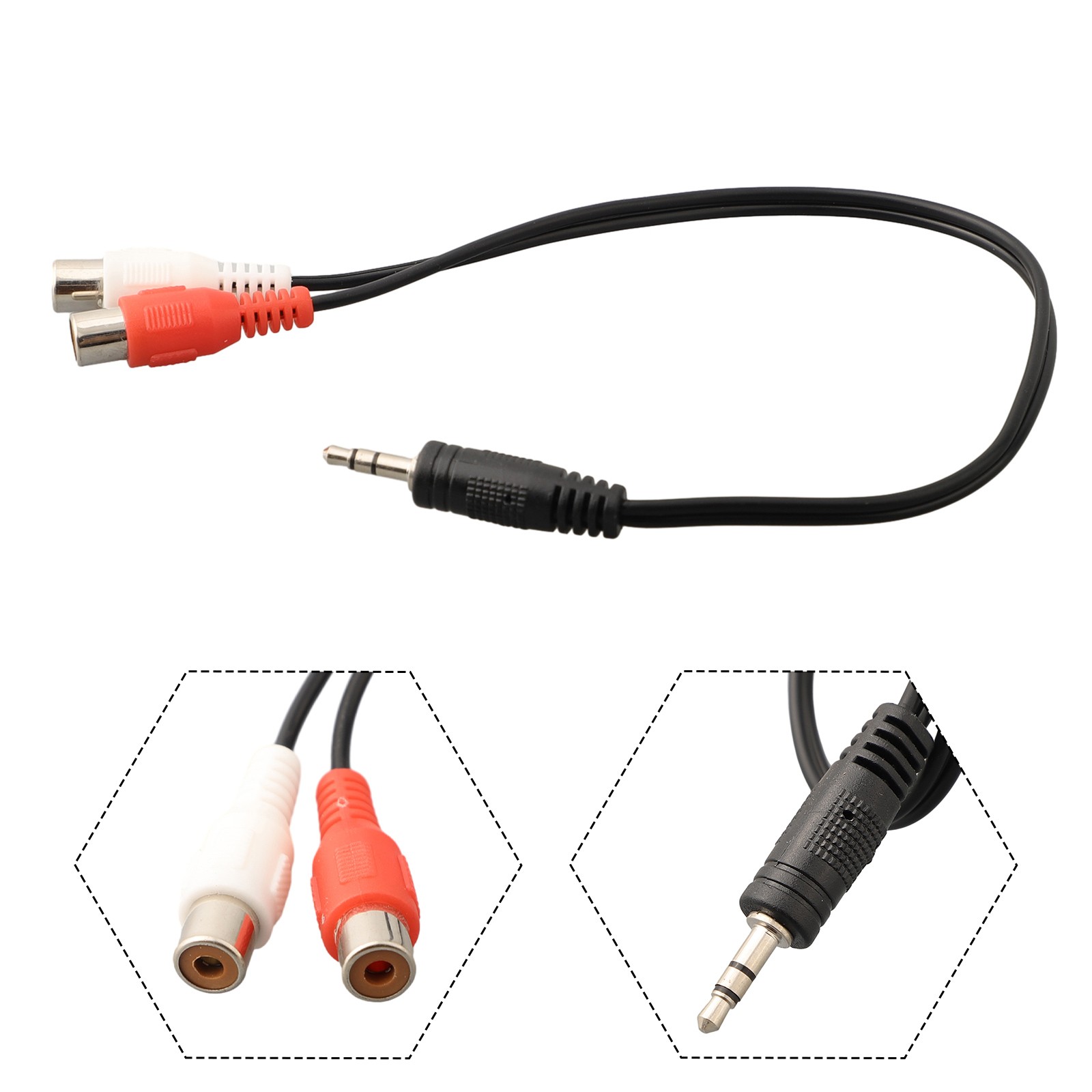 For iPad Audio cable Gold 1/8 Stereo Female For iPhone Jack To 2 Male Practical - Photo 11/12