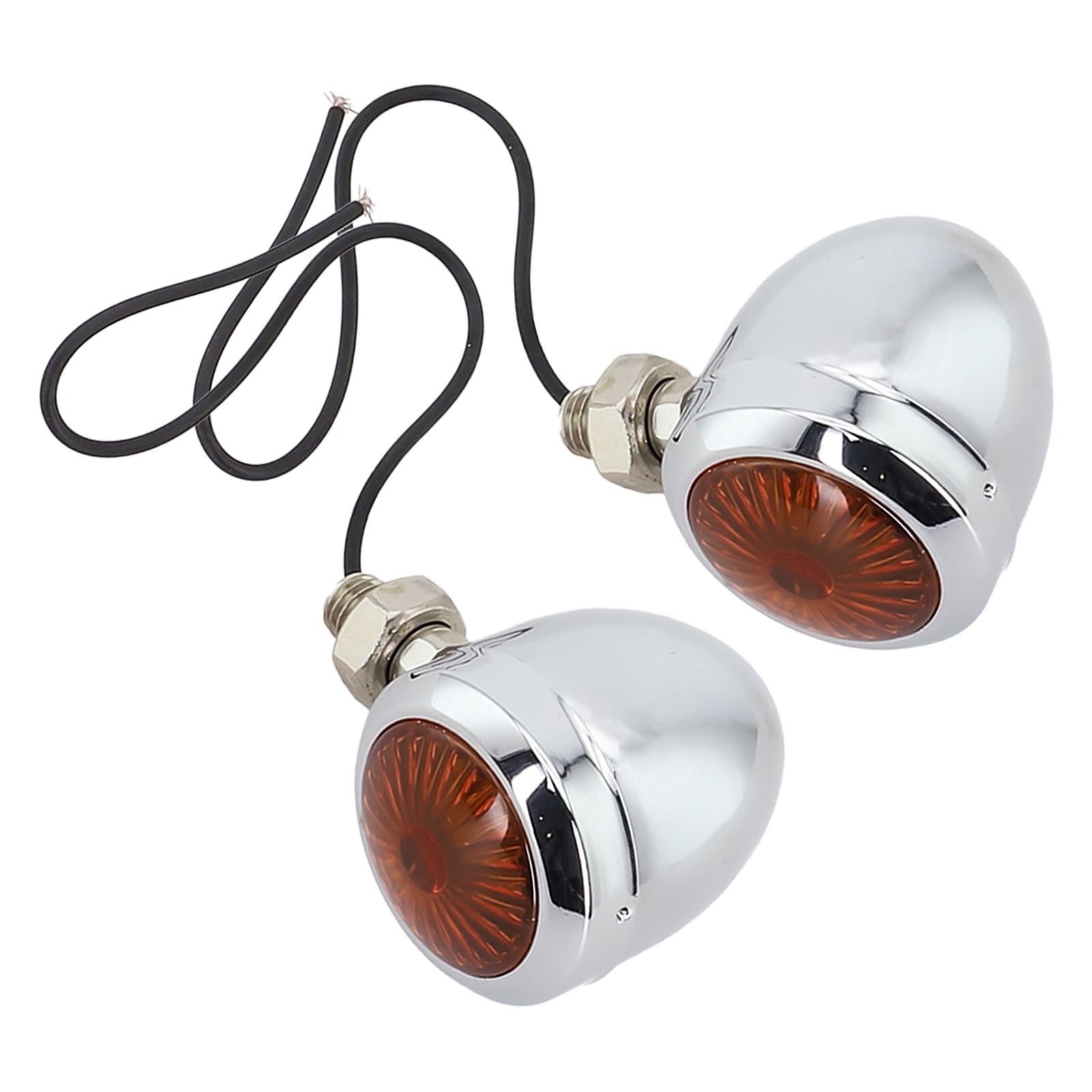 Improve Your Motorcycle's Safety with Chrome Amber Turn Signal Lights (2Pcs) - Picture 9 of 14