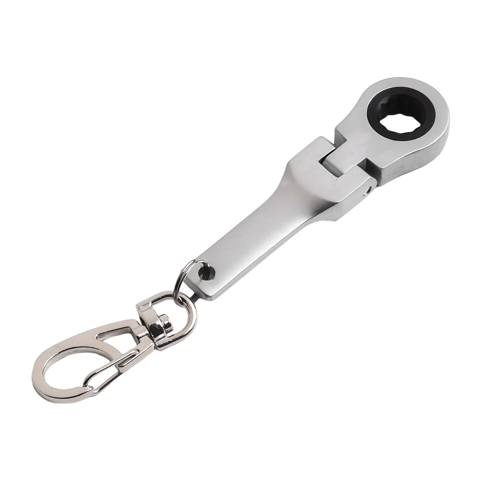 Mini 10mm Ratchet Wrench Keychain Tool 180 Degree Rotation (Mirror Silver) - Picture 38 of 58