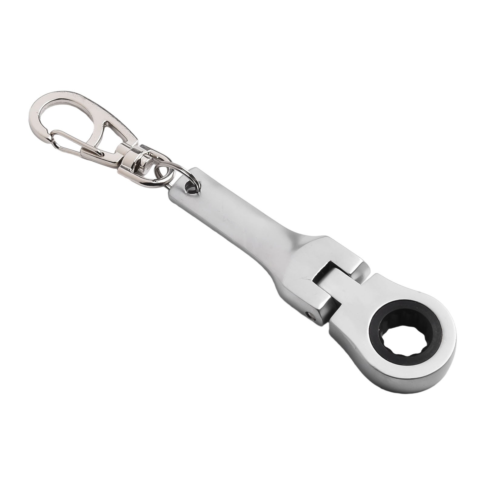 Mini 10mm Ratchet Wrench Keychain Tool 180 Degree Rotation (Mirror Silver) - Picture 39 of 58