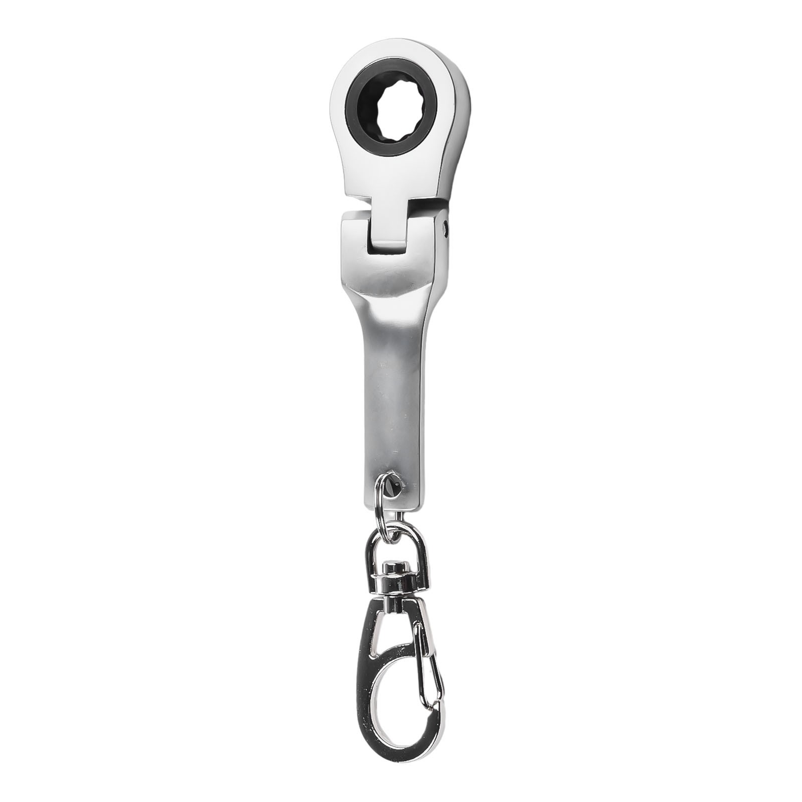 Mini 10mm Ratchet Wrench Keychain Tool 180 Degree Rotation (Mirror Silver) - Picture 37 of 58