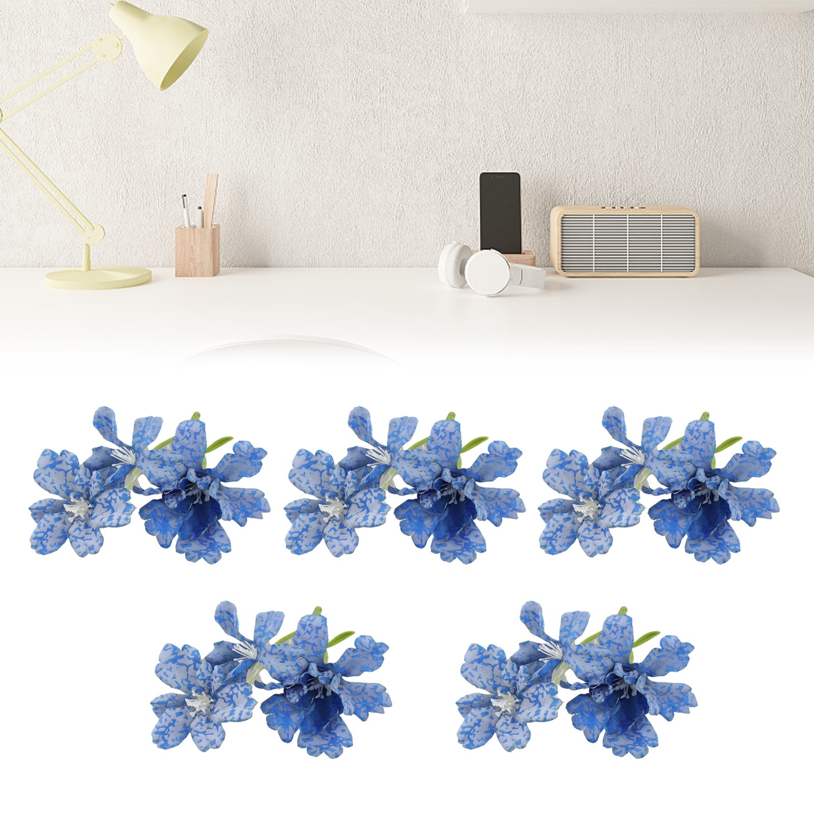 Mejora tu hogar con accesorios decorativos simulados de tres flores pequeñas - Imagen 18 de 24