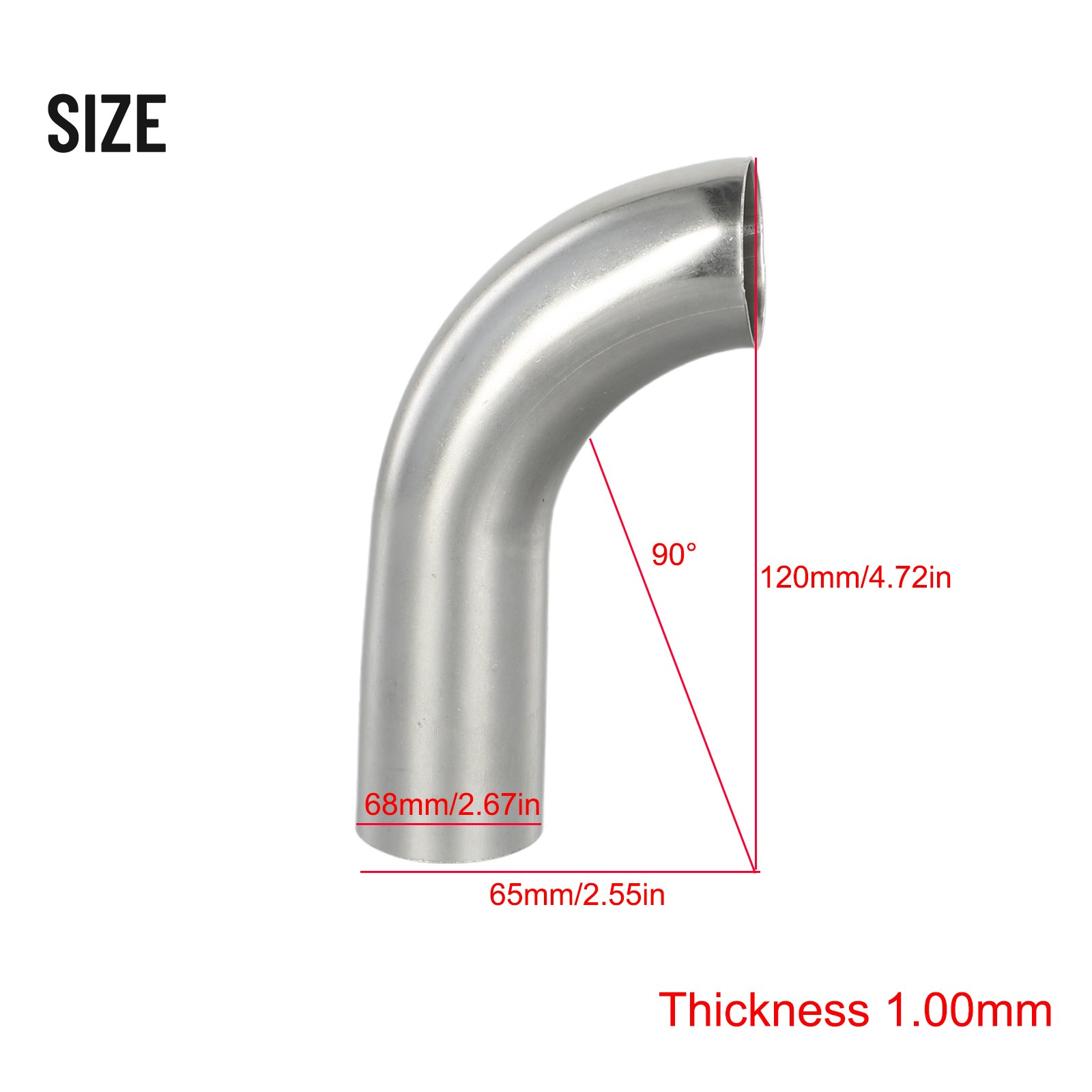 323851MM stainless steel thin pipe exhaust elbow with precise dimensions