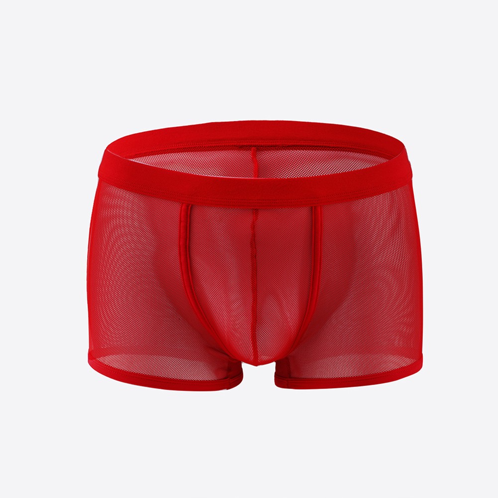 Sous-vêtements transparents en maille de dentelle fine boxer slips basse hauteu officiel