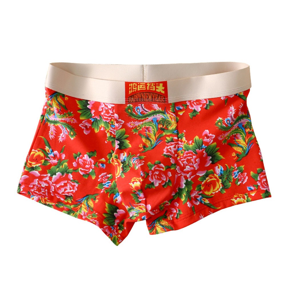 Calzoncillos boxer de algodón para hombre con diseño de flor de peonía bolsa cómoda transpirable - Imagen 27 de 29