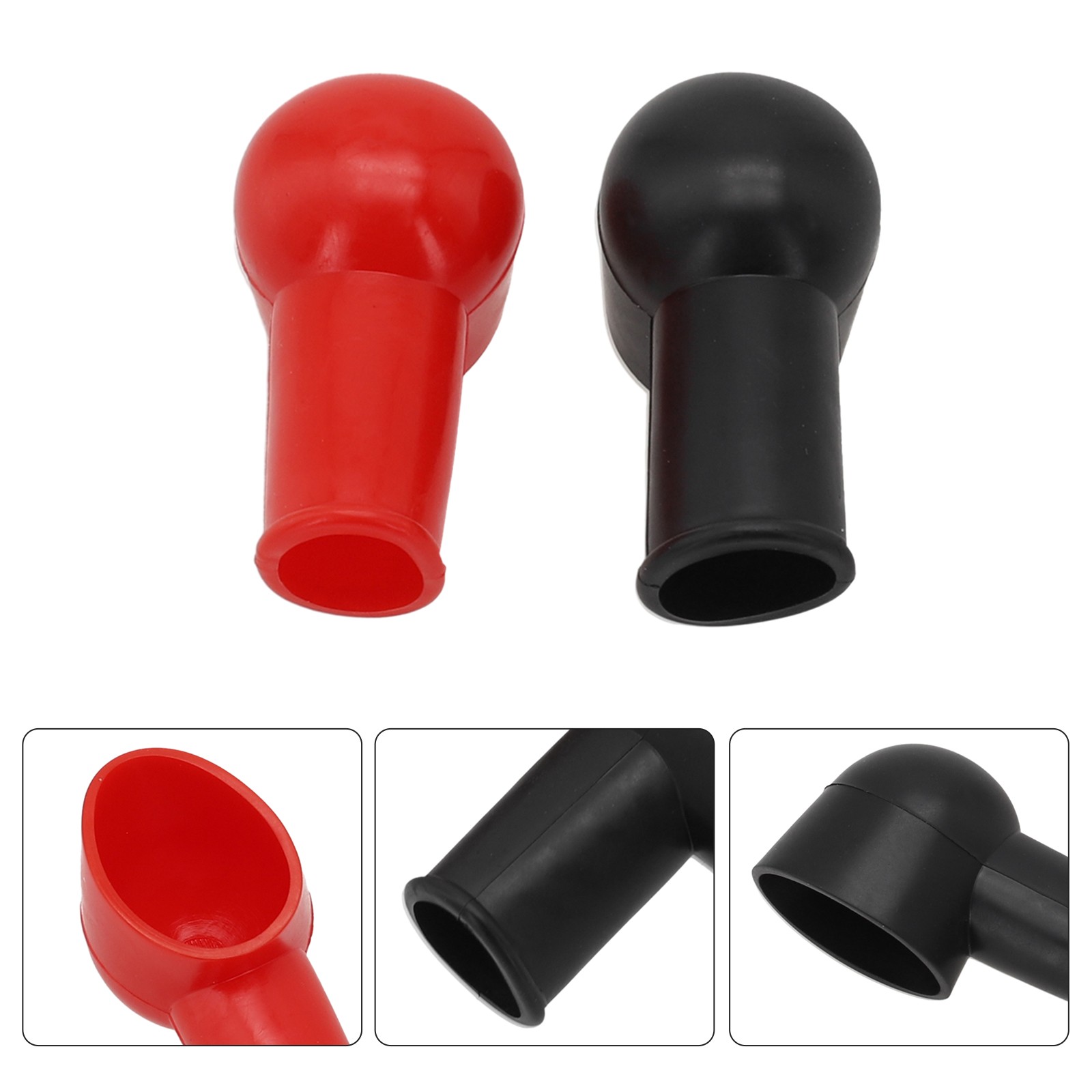 2x Car Trucks Rubber Red Black Battery Terminal Protective Cover Insulating Cap - Picture 9 of 24