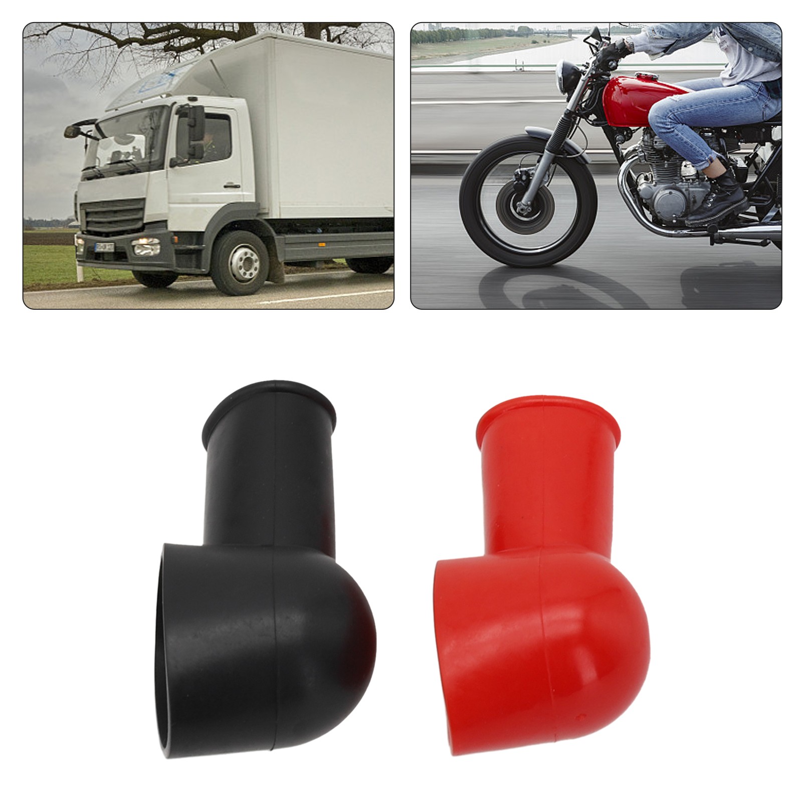 2x Car Trucks Rubber Red Black Battery Terminal Protective Cover Insulating Cap - Picture 10 of 24
