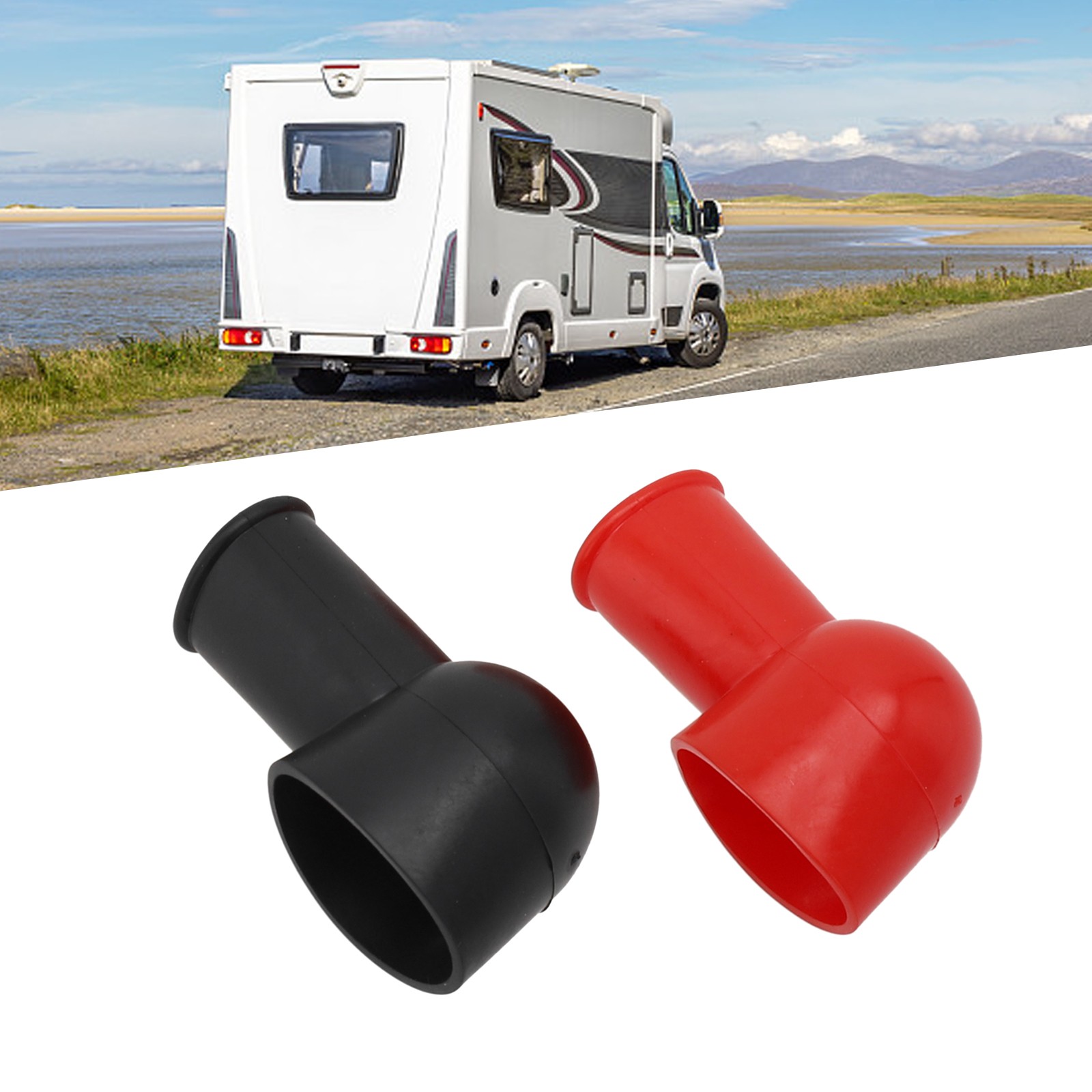 2x Car Trucks Rubber Red Black Battery Terminal Protective Cover Insulating Cap - Picture 11 of 24