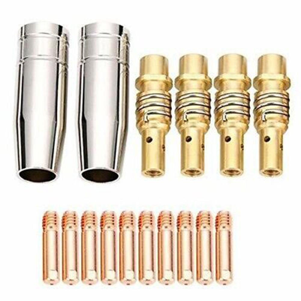 MIG Welding Contact Tips Set For MB15/15AK Torch - 0.8/1.0/1.2mm Wire Size, 16 Pieces With Nozzles & Holders - View #5