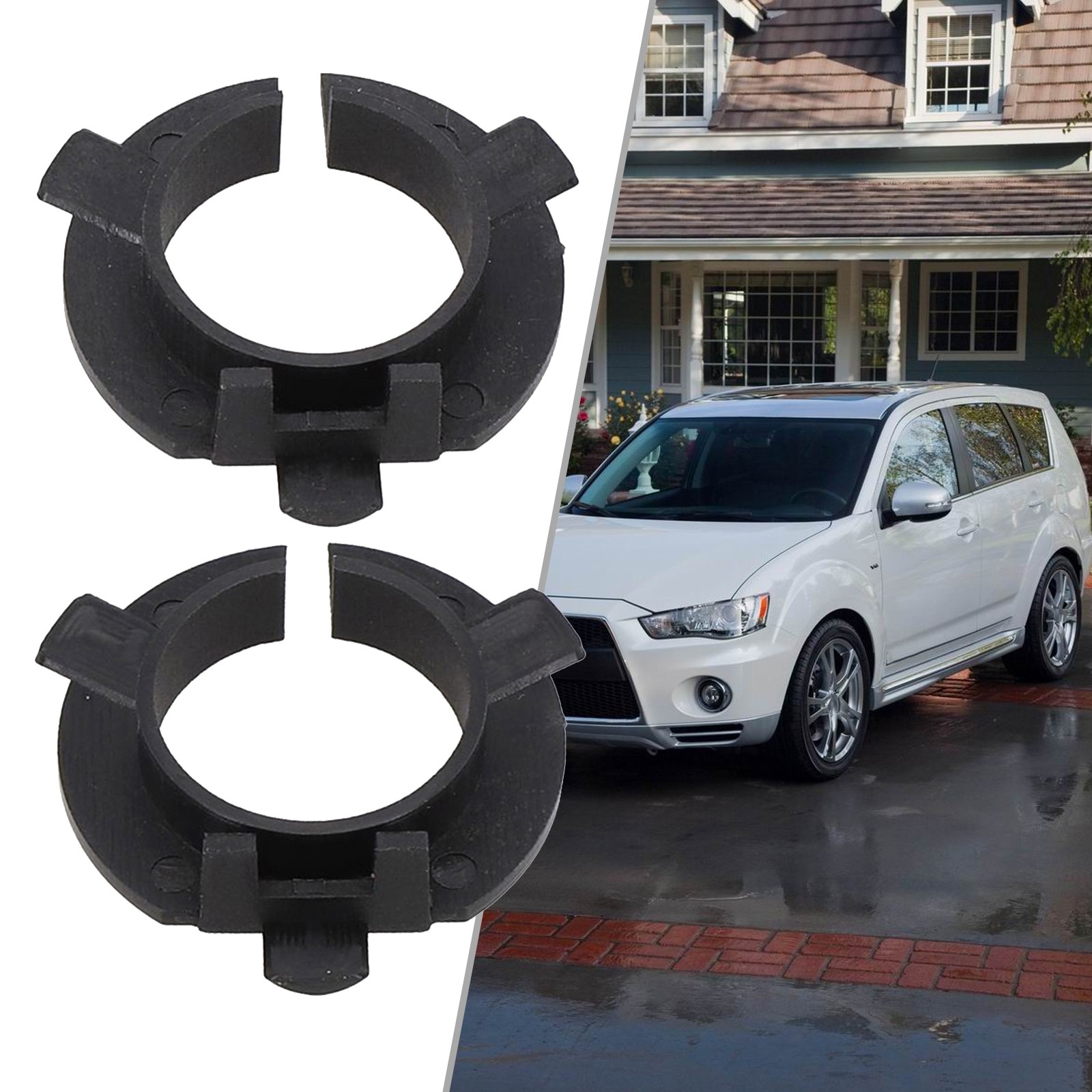 Headlight Holder H7 LED Black Bulb Holder Front Replaces Retainer 2pcs - Picture 9 of 12