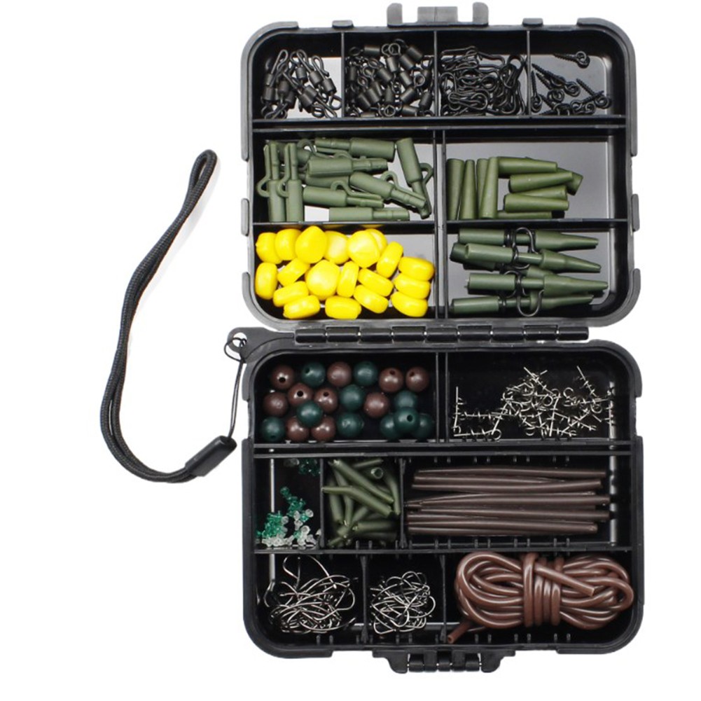 Complete Carp Fishing Terminal Tackle Kit with 263pcs Hooks Clips and  Swivels