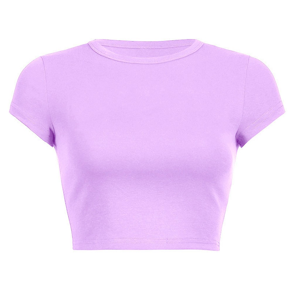 Stay Fashionable with our Women's Solid Color Crop Top Perfect for Summer - Picture 13 of 14