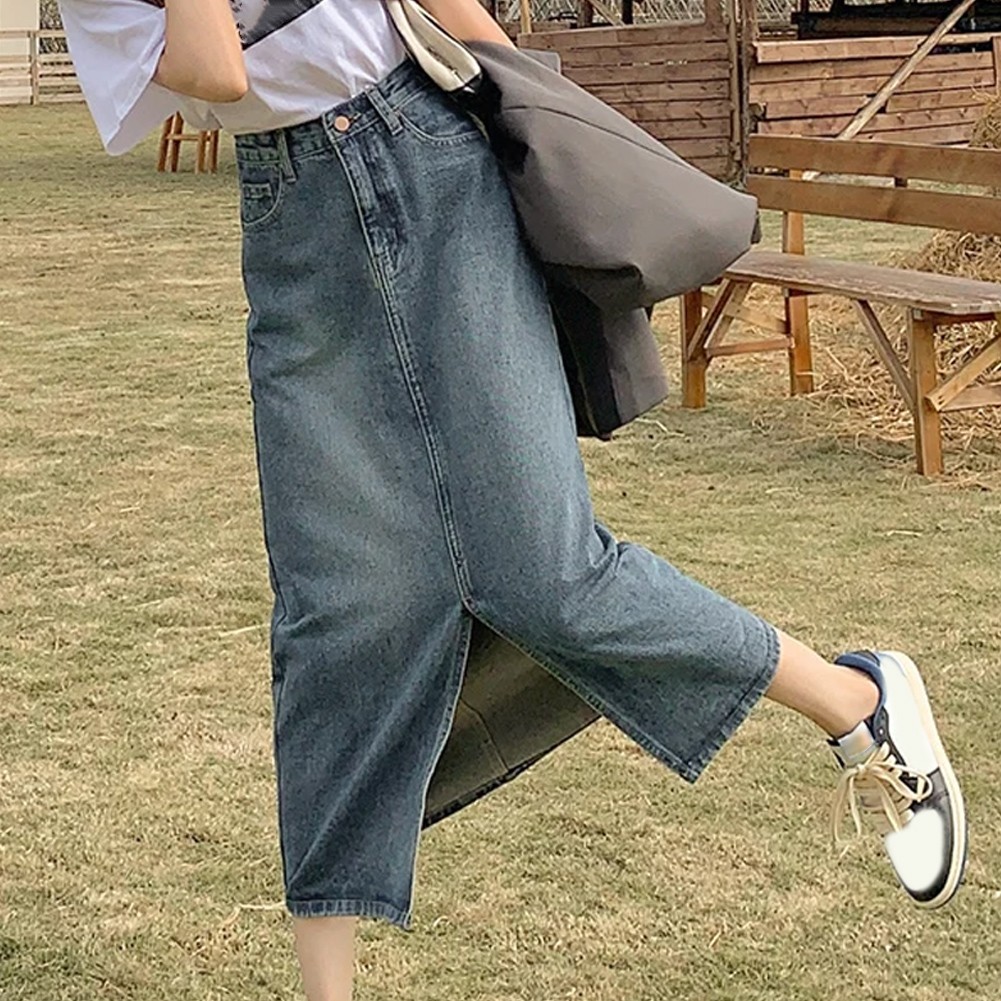 Long Skirt Female Daily Parties Vintage A-line High Waisted Knee Length - Picture 26 of 38