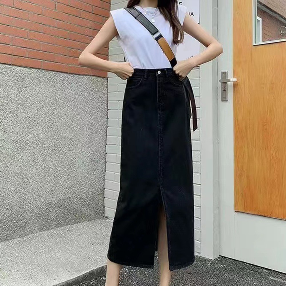Long Skirt Female Daily Parties Vintage A-line High Waisted Knee Length - Picture 35 of 38