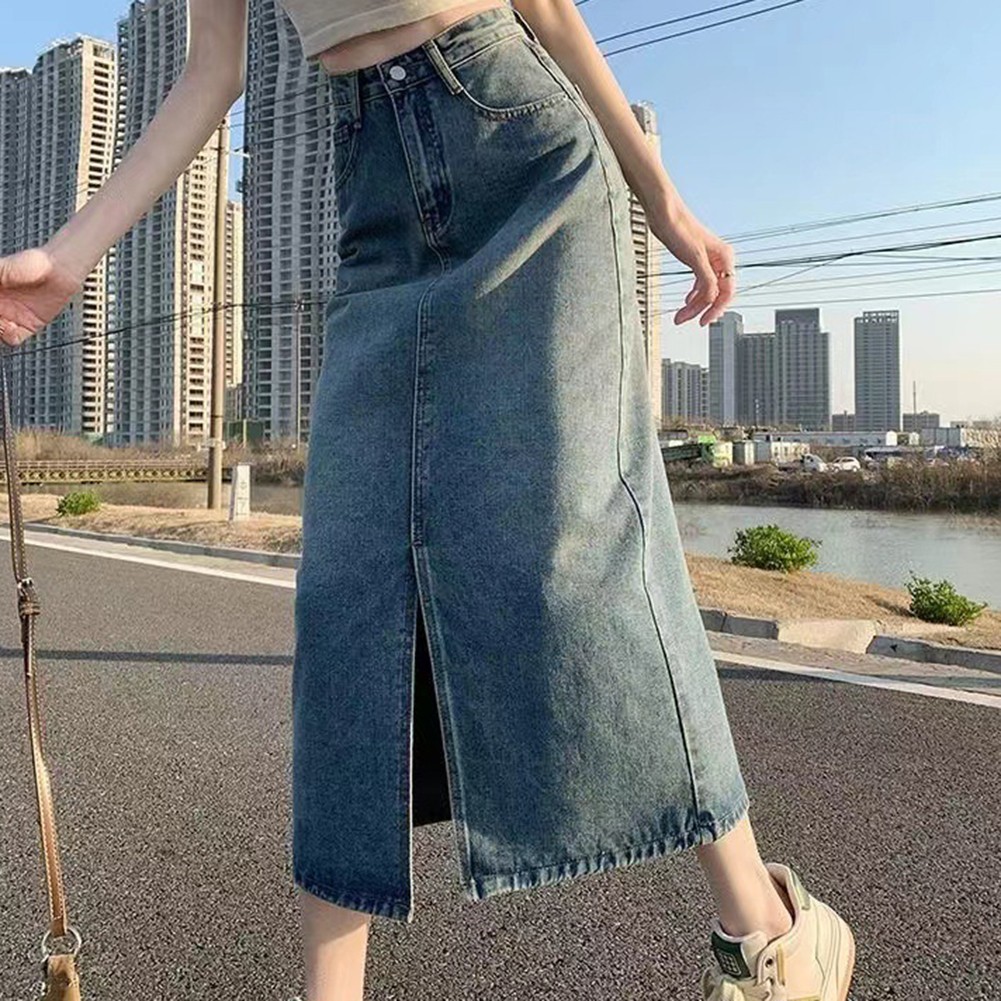 Long Skirt Female Daily Parties Vintage A-line High Waisted Knee Length - Picture 30 of 38