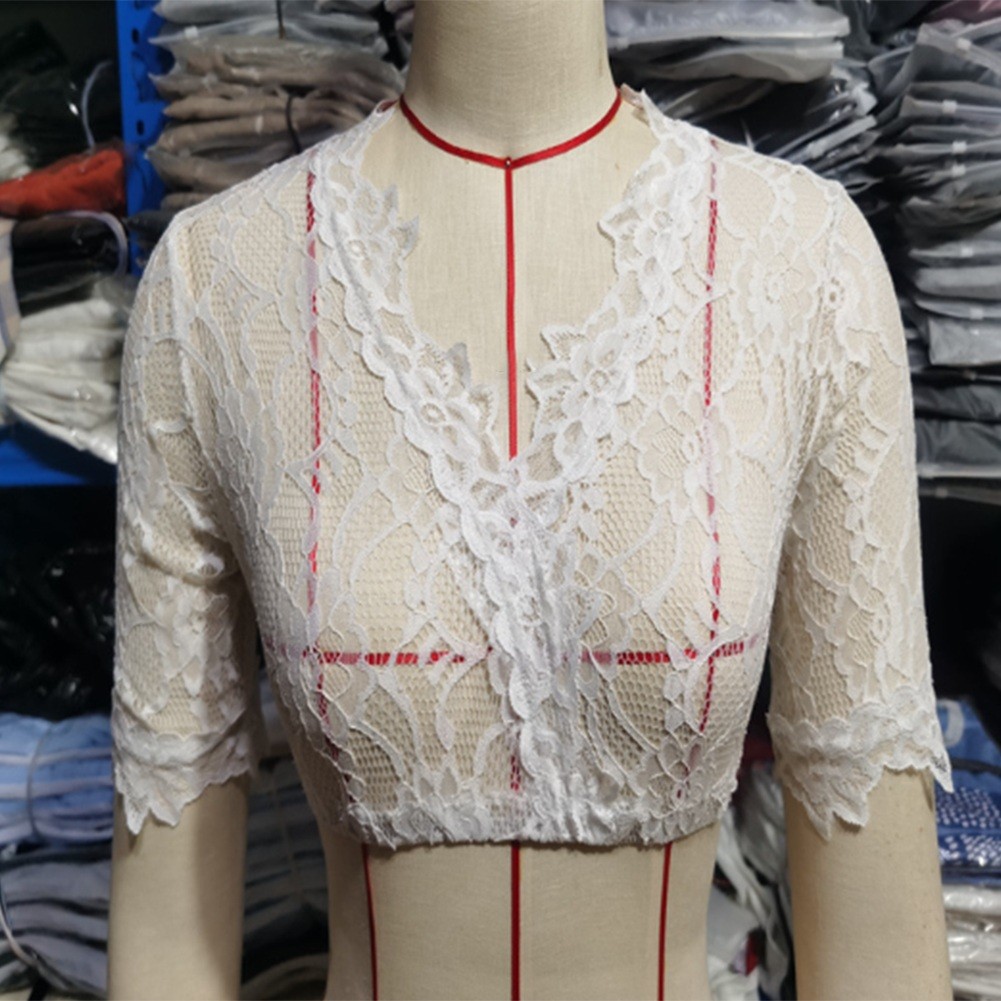 Heiße stilvolle Tops schwarz M-3XL Polyester Damen Blumen Spitze durchsichtig T - Bild 14 von 18