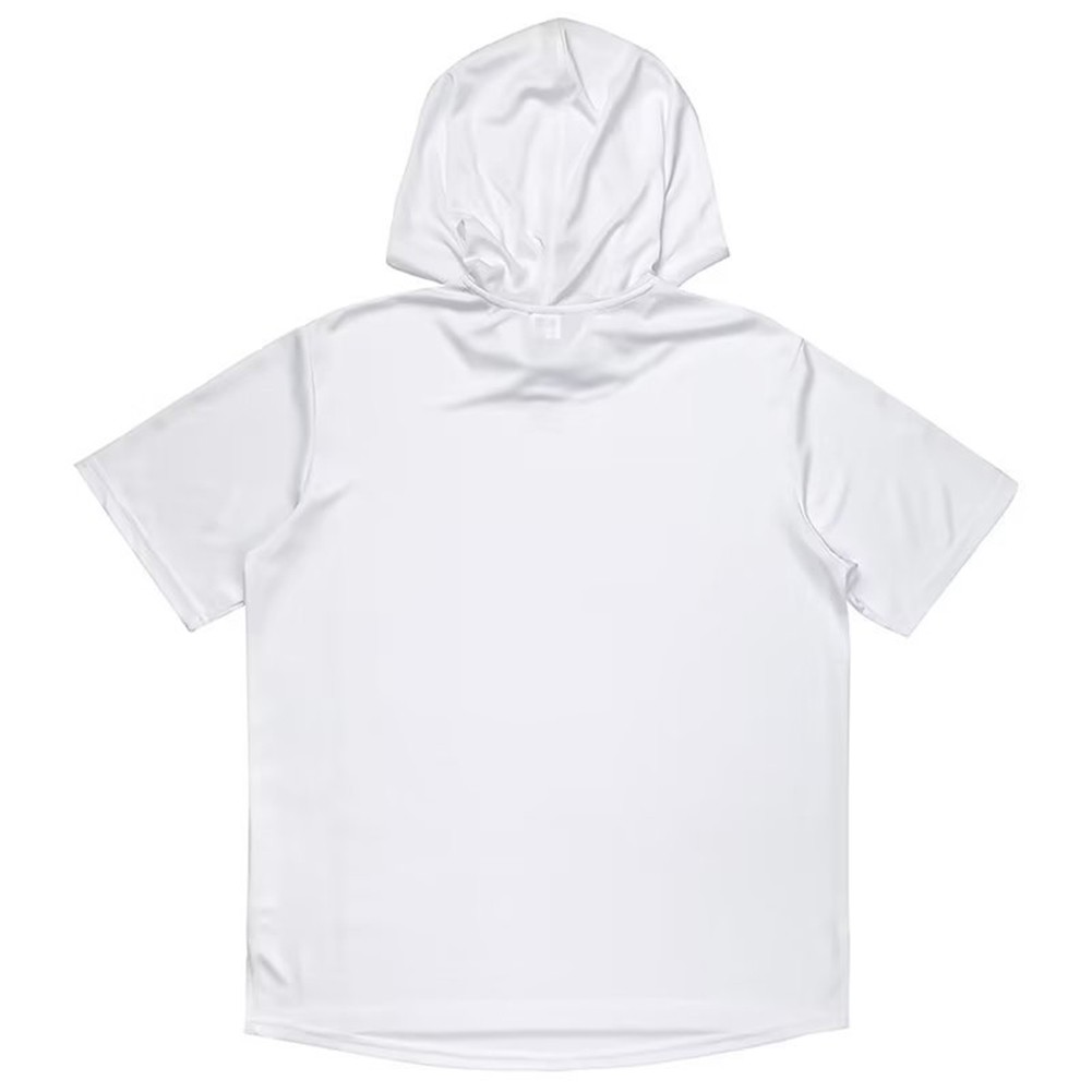Streetwear Hooded T Shirt Men's Loose Solid Color Thin Short Sleeve Fashion - Picture 14 of 20
