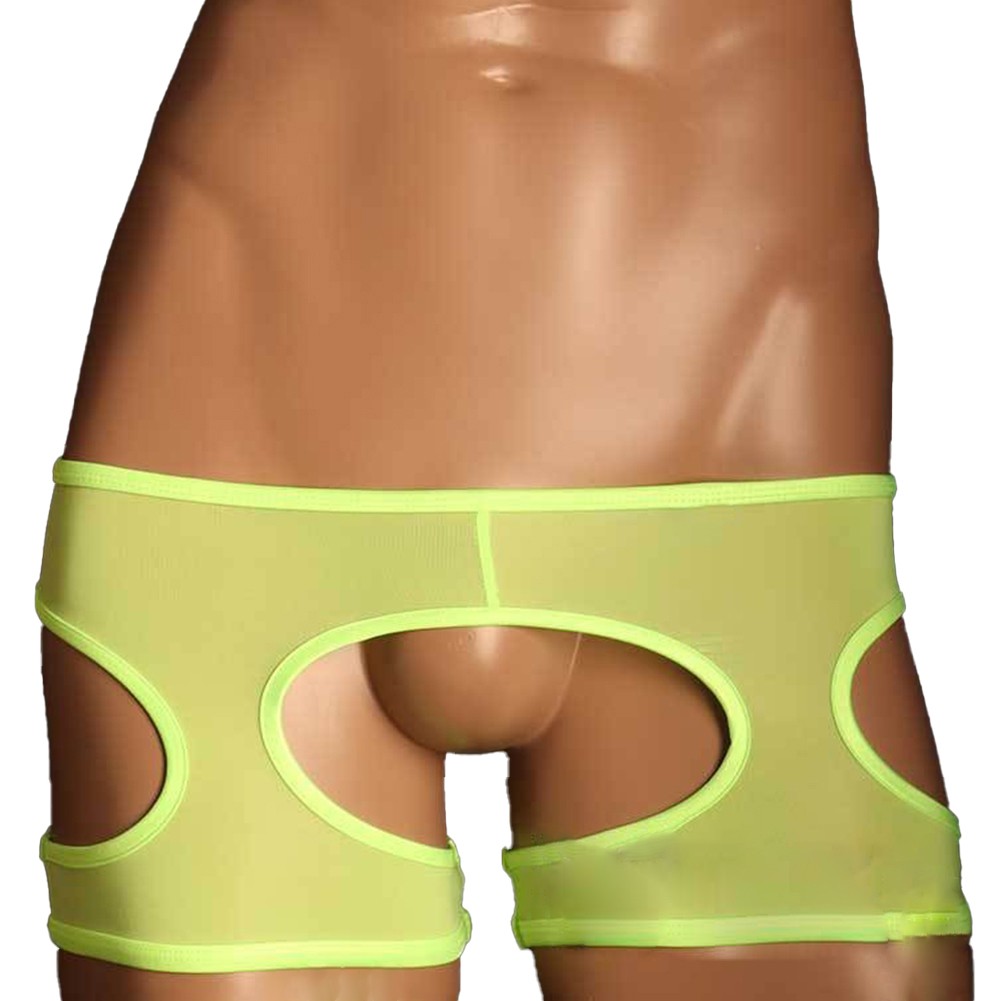 Sous-vêtements sexy pour hommes avec liquidation poche basse hauteur entrejambe ouvert rose