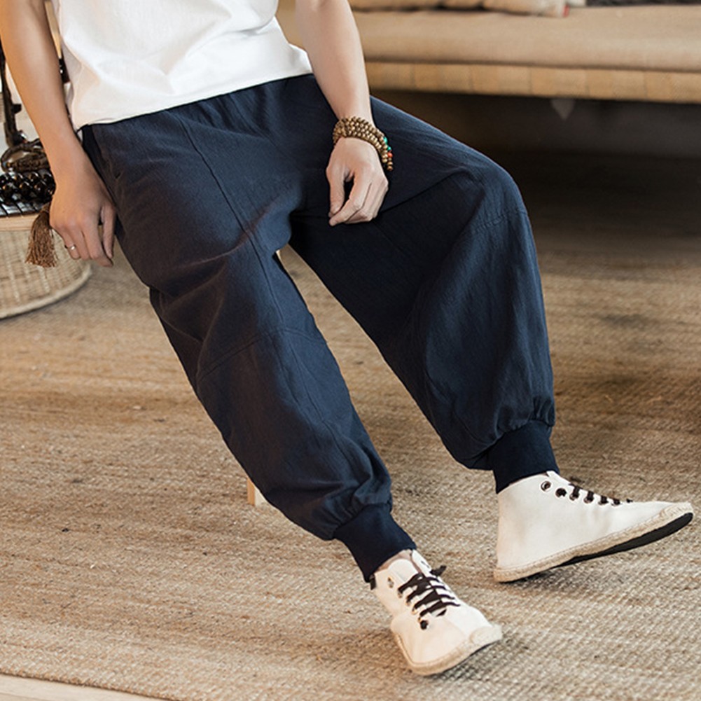 Sport Gym Yoga Baggy Drop crotch Pants Mens Casual Streetwear Trousers - Picture 29 of 44