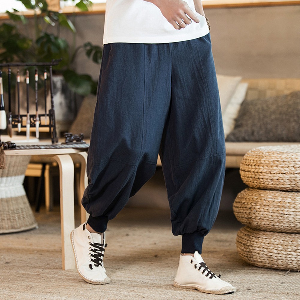 Sport Gym Yoga Baggy Drop crotch Pants Mens Casual Streetwear Trousers - Picture 27 of 44