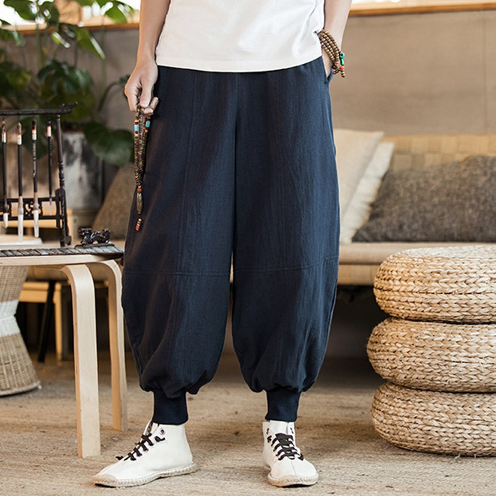 Sport Gym Yoga Baggy Drop crotch Pants Mens Casual Streetwear Trousers - Picture 32 of 44