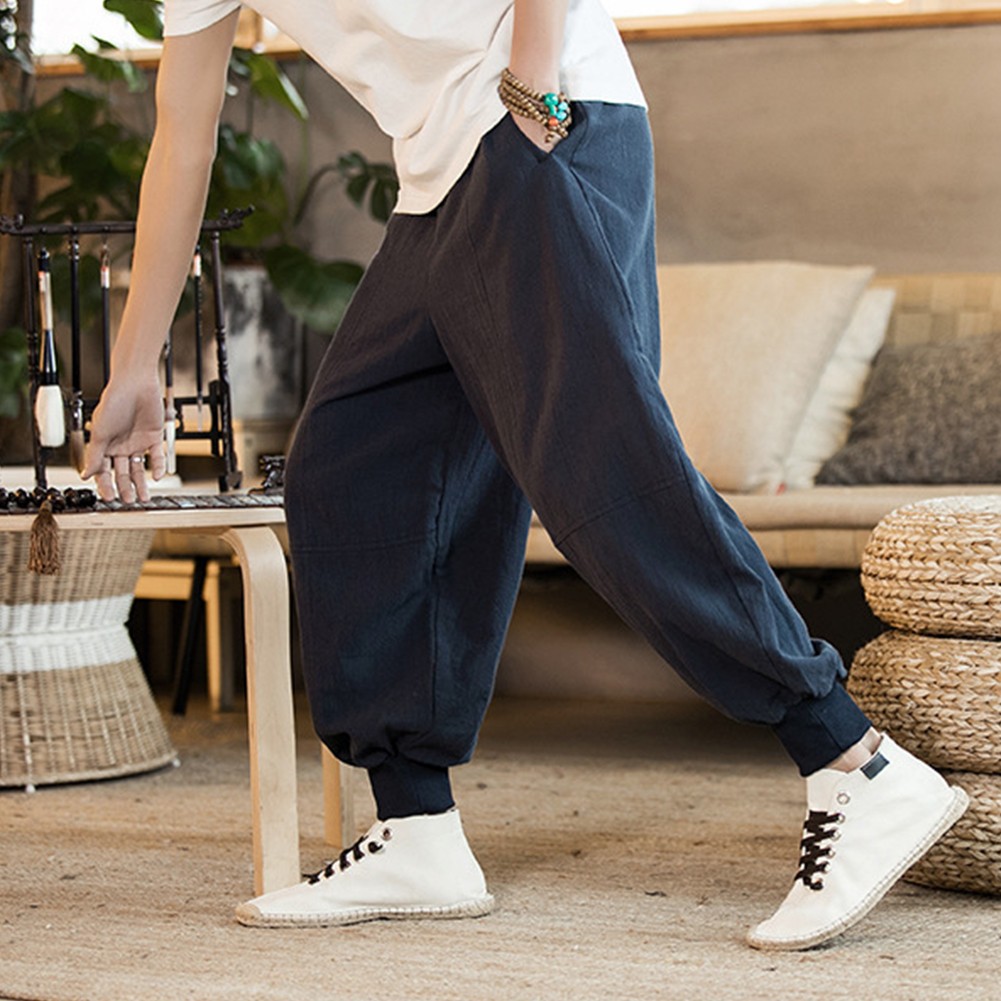 Sport Gym Yoga Baggy Drop crotch Pants Mens Casual Streetwear Trousers - Picture 28 of 44