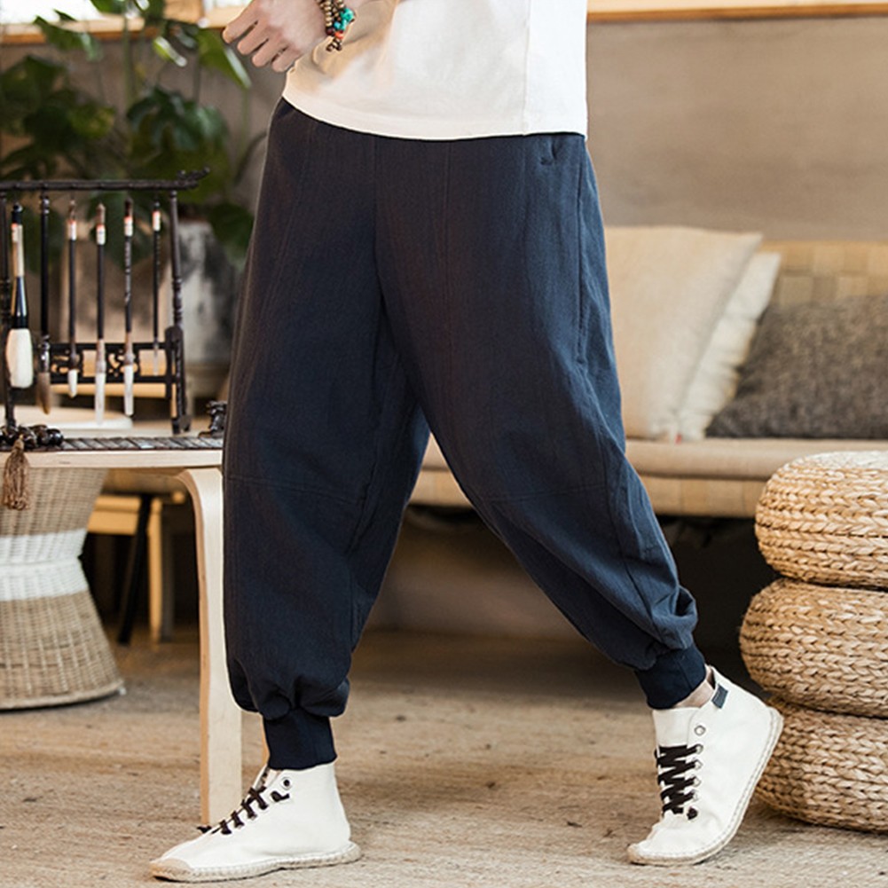 Sport Gym Yoga Baggy Drop crotch Pants Mens Casual Streetwear Trousers - Picture 31 of 44