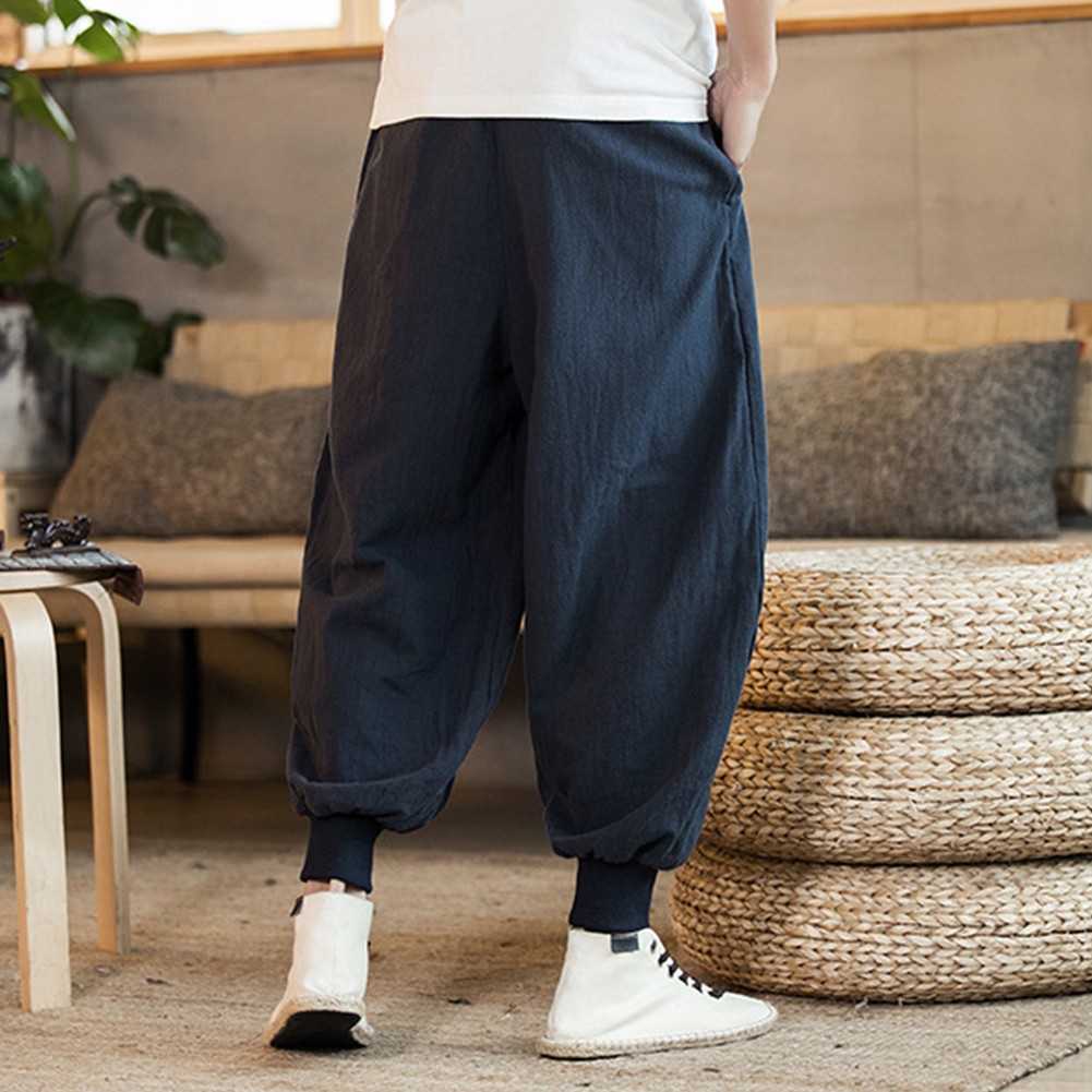 Sport Gym Yoga Baggy Drop crotch Pants Mens Casual Streetwear Trousers - Picture 30 of 44