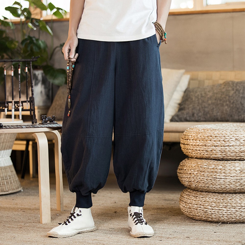 Sport Gym Yoga Baggy Drop crotch Pants Mens Casual Streetwear Trousers - Picture 26 of 44