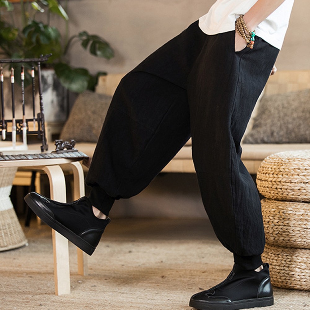 Sport Gym Yoga Baggy Drop crotch Pants Mens Casual Streetwear Trousers - Picture 19 of 44