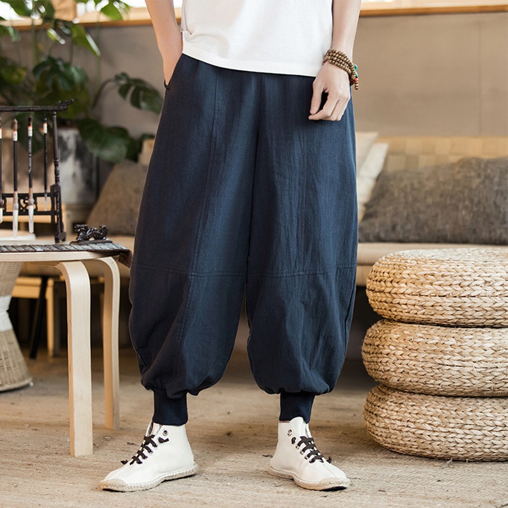 Sport Gym Yoga Baggy Drop crotch Pants Mens Casual Streetwear Trousers - Picture 33 of 44