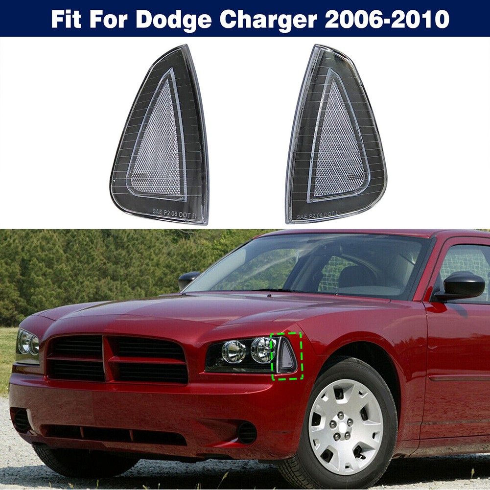 Car Front Turn Signal Light Side Marker Lamp Cover For Dodge Charger 2006?2010 - Foto 27 di 56