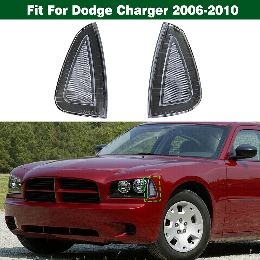 Car Front Turn Signal Light Side Marker Lamp Cover For Dodge Charger 2006?2010 - Foto 25 di 56