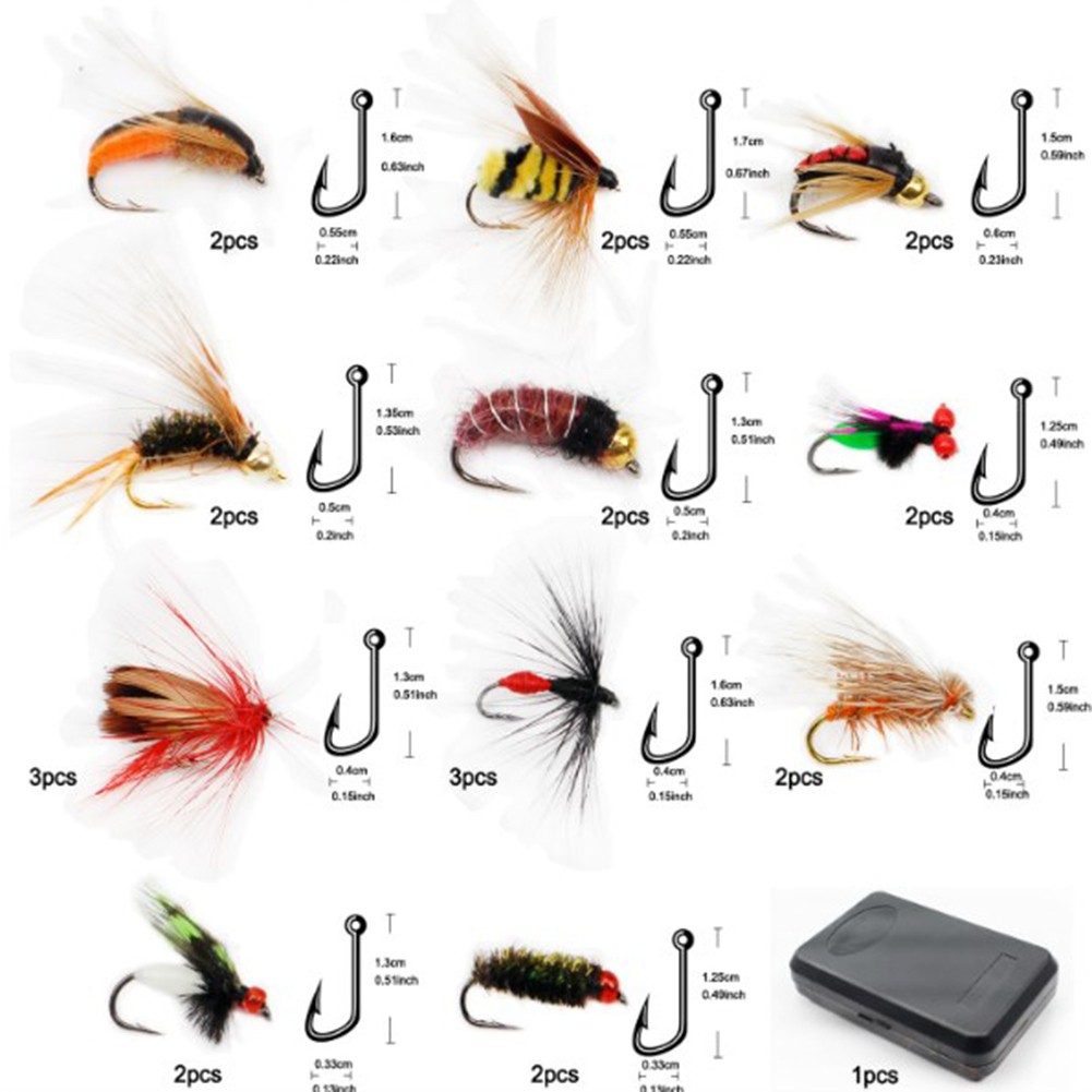 Lachs Fishing Flies Kit Mit Trocken/nass Ameisen Fliege Fliegen Für Bass - Bild 44 von 48