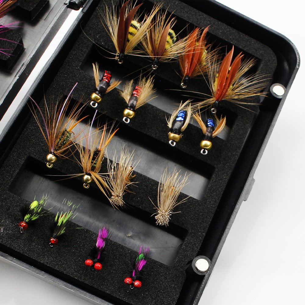 Lachs Fishing Flies Kit Mit Trocken/nass Ameisen Fliege Fliegen Für Bass - Bild 46 von 48