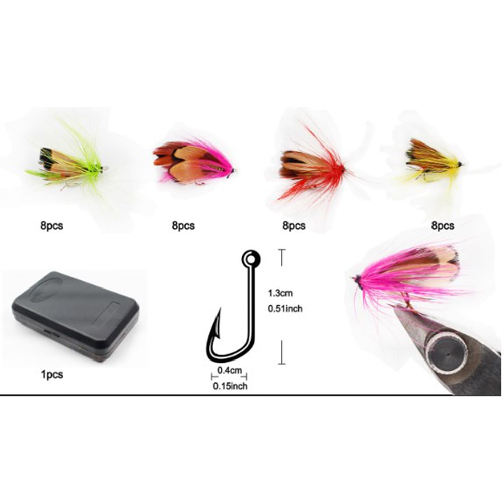 Lachs Fishing Flies Kit Mit Trocken/nass Ameisen Fliege Fliegen Für Bass - Bild 43 von 48