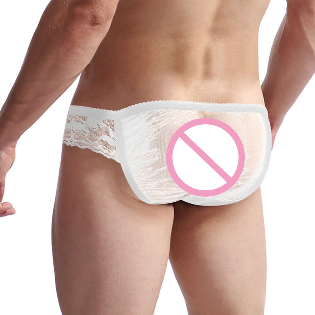Bequem Unterwäsche Slip Schwarz Sissy Dessous Slip Spitze Tanga Beutel - Bild 16 von 36
