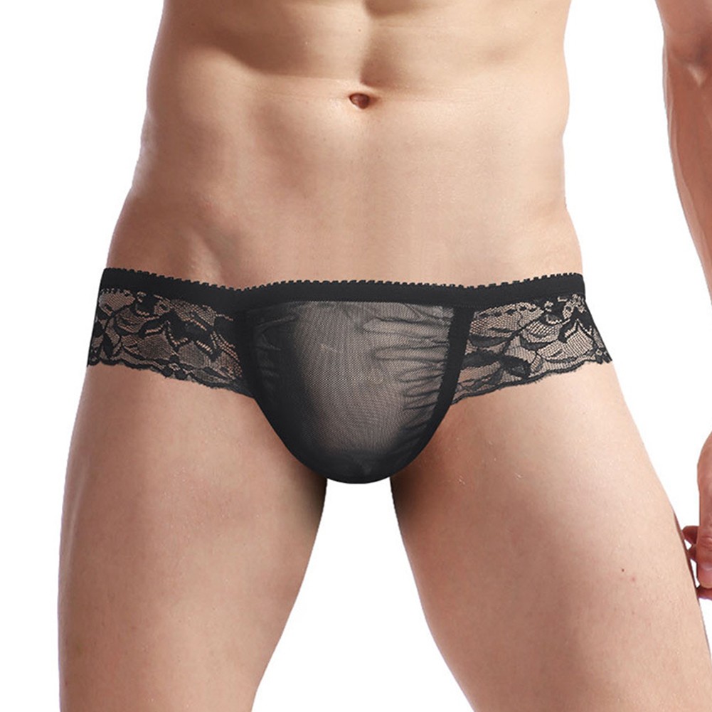 Bequem Unterwäsche Slip Schwarz Sissy Dessous Slip Spitze Tanga Beutel - Bild 21 von 36