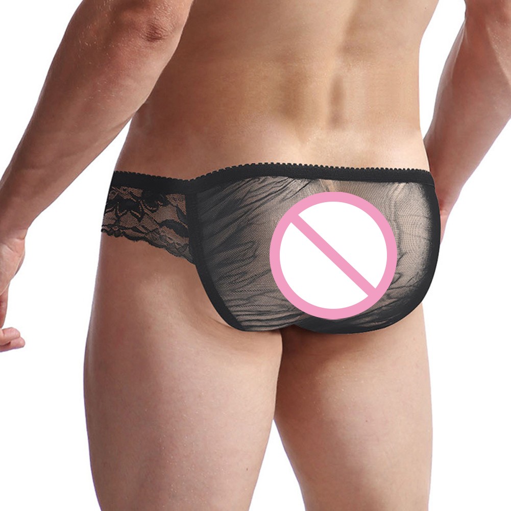 Bequem Unterwäsche Slip Schwarz Sissy Dessous Slip Spitze Tanga Beutel - Bild 23 von 36
