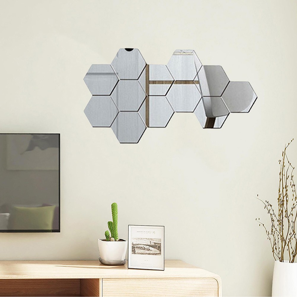 Piastrelle da Parete Specchio Esagonale Funzionali 12pz con Design Unico e Touch Moderno - Foto 30 di 57